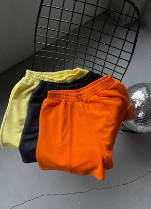 Базовые яркие шорты,плотные темно-синий,розовый,желтый,оранжевый,горчица,ярко-оранжевый2 фото