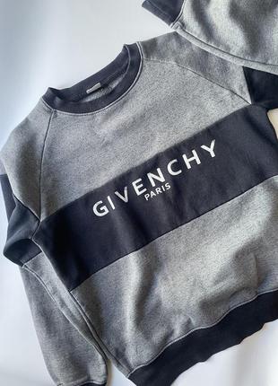 Кофта givenchy s m l 36 38 40 люкс бренд оригинал темно серая синяя джемпер худи толстовка пуловер