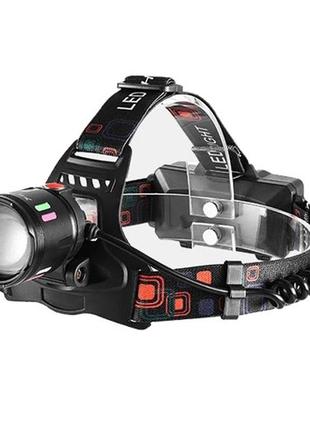 Фонарь налобный аккумуляторный sy-8086-pm10-tg black