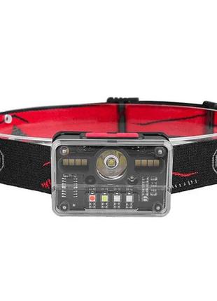 Фонарь налобный m-006-xpg+8smd-4smd с датчиком движения