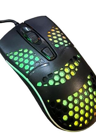 Мишка ігрова дротова gaming led kw -10 7816 6400dpi чорна
