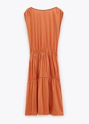 Платье zara  (5580/627/643) цвет оранжевый size m6 фото