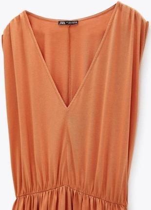 Платье zara  (5580/627/643) цвет оранжевый size m8 фото