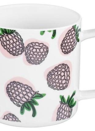 Фарфоровая чашка ardesto ar3437 raspberries 340мл