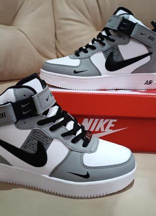 Зимние кроссовки nike air forcce (кожа. мех)