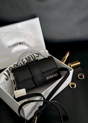 Женская сумочка сумка jacquemus mini, черная, натуральная кожа, маленькая
