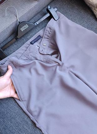 Серые широкие брюки в виде палаццо wide leg3 фото