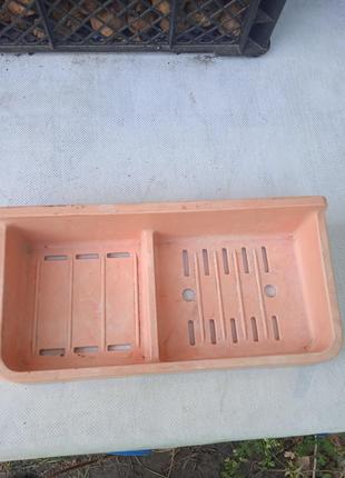 Вінтажна пластмасова настінна поличка для ванної, кухні, дачі рожева