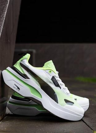 Стильні жіночі кросівки гарної якості в стилі puma kosmo rider light green5 фото