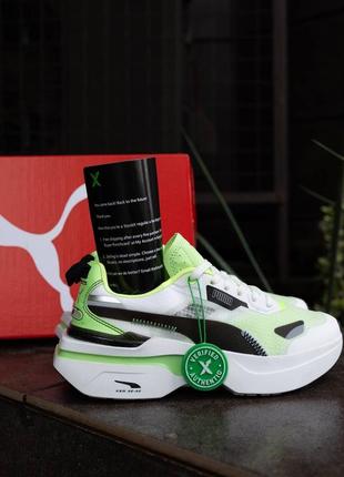 Стильні жіночі кросівки гарної якості в стилі puma kosmo rider light green3 фото