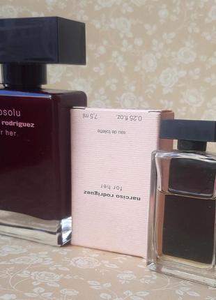 Остаток миниатюра narciso rodriguez for her коллекц 7,5 мл парфюм духи пробник лот флаконов l'absolu