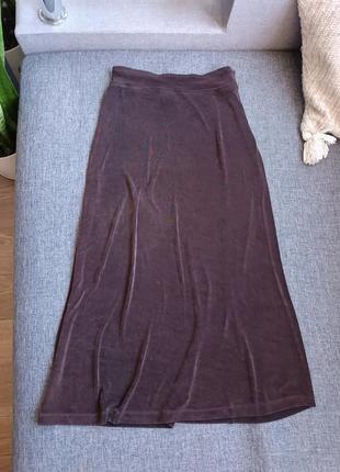Длинная коричневая юбка винтаж2 фото