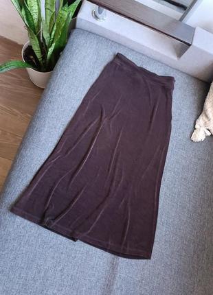 Длинная коричневая юбка винтаж1 фото
