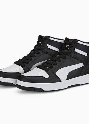 Puma хайтопы высокие кроссовки rebound Біла black white