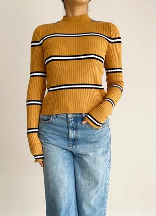 Стильный желтый свитер/джемпер/пуловер в полоску. primark. ирладия.