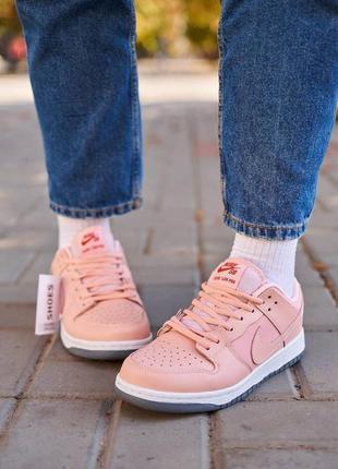 Женские кроссовки nike sb dunk pink white скидка sale &lt;unk&gt; smb5 фото