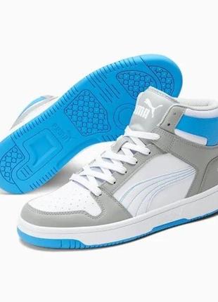 Puma хайтопы высокие кроссовки rebound Біла grey white