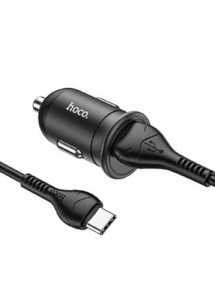 Адаптер hoco автомобильный type-c cable mighty z43 1usb 3a qc 18w black