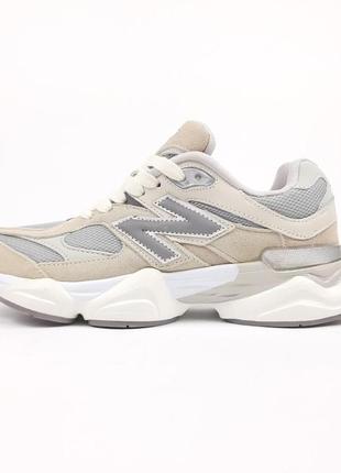 Кросівки жіночі new balance 9060 бежеві з сірим чорний язик