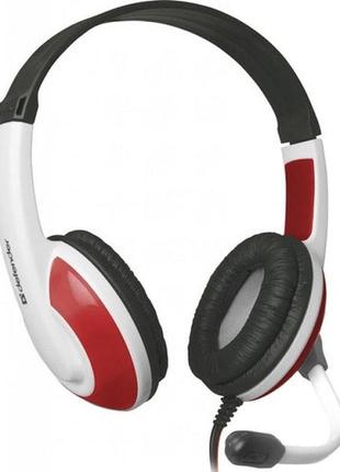 Наушники с микрофоном defender warhead g-120 игровые 2х3.5mm jack 110дб 2м 64098 красно/белые