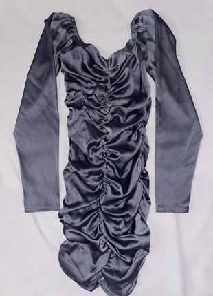 Сукня сіро-синя5 фото
