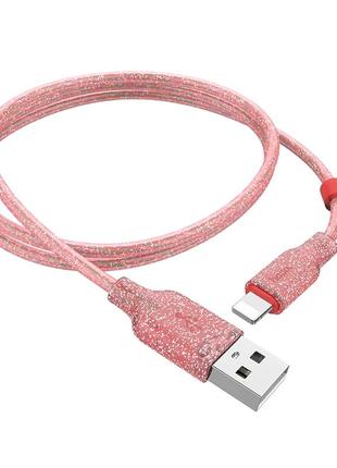 Кабель hoco lightning star galaxy silicone u73 1.2м 2.4a pink