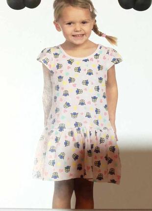 Платье детское платье с миньонами на девочку на лето4 фото