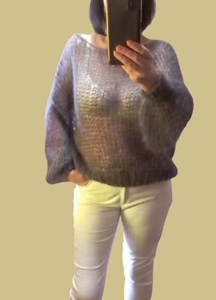 Базовий светр павутинка утеплена ручної роботи