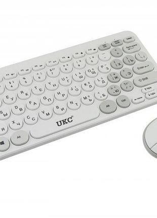 Набор беспроводной клавиатуры и мыши multimedia keyboard ukc 5263 белый