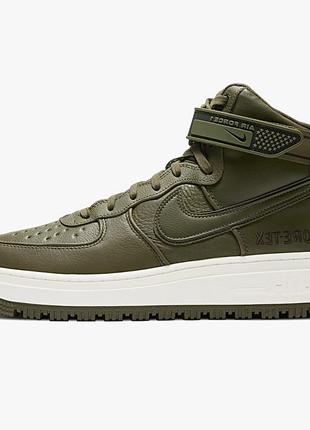 Мужские кроссовки White nike air force 1 high gore-tex green