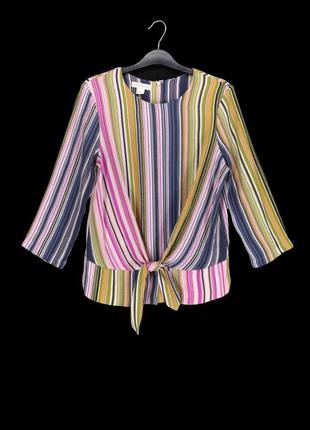 Блузка вискозная в цветную полоску "monsoon", uk12/eur40.1 фото