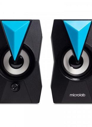 Акустическая система 2.0 microlab b-22 6вт rgb led usb 200-18000гц черная