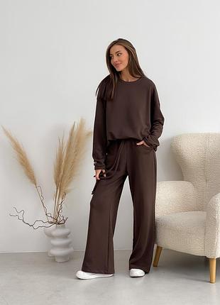 Трикотажный спорт костюм оверсайз