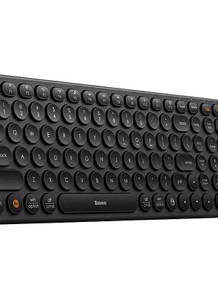 Клавиатура baseus k01b wireless tri-mode keyboard 2.4g/bt1+bt2 2xaaa battery 84 клавиши black