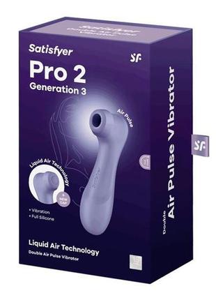 Кліторальний стимулятор - satisfyer pro 2 generation 3 with liquid air lilac