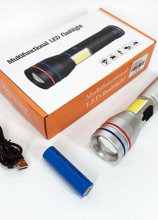 Ліхтар pld-231 white laser led pm10-tg+cob(white+red), 1х26650, ліхтарик police оригінал, ліхтарик поліс