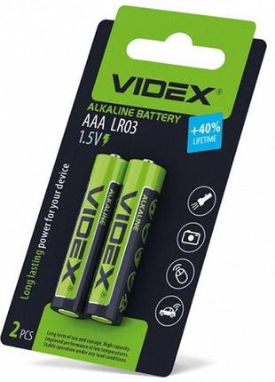 Батарейки videx 25399 aaa/lr3 щелочная small blister/2pcs