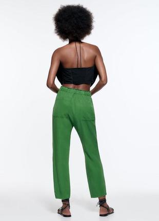 Брюки slouchy с леном zara 4043/0425 фото