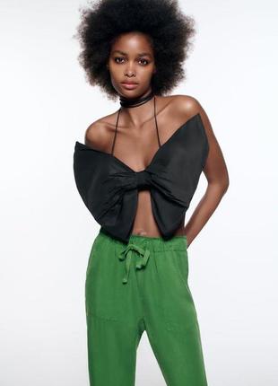 Брюки slouchy с леном zara 4043/0426 фото