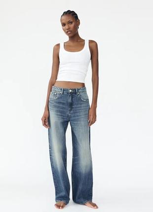 Варені блакитні джинси висока посадка zara new