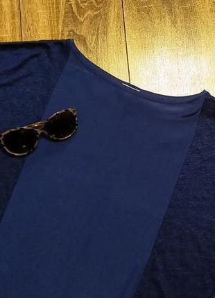 Лен и натуральный шелк/ новая! футболка/блуза фиолетово-синего цвета3 фото