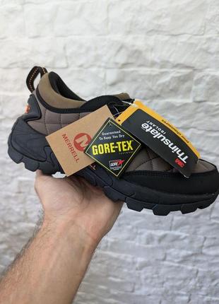 Зимові чоловічі кросівки merrell moc brown haki (флис) 43-44-45-46