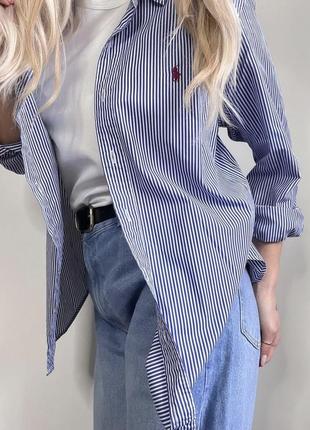 Polo ralph lauren женская рубашка, рубашка в полоску, сорочка, блузка, блуза7 фото