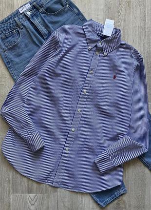 Polo ralph lauren женская рубашка, рубашка в полоску, сорочка, блузка, блуза5 фото