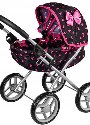 Кукольная коляска kinderplay kp0260, верх складывается, глубокий поддон