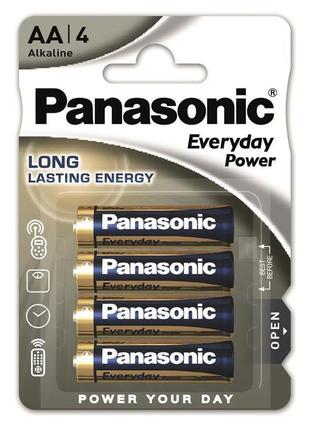 Алкалиновая батарейка panasonic everyday power aa lr6ree/2br 1.5v блистер 2шт