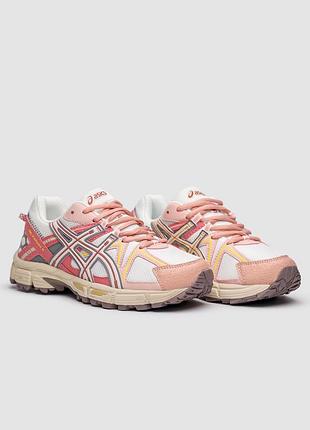 Кроссовки asics gel kahana 8 white pink розовые женские