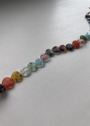 Чокер,ожерелье из стеклянных бусин миллефиори3 фото