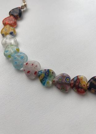 Чокер,ожерелье из стеклянных бусин миллефиори5 фото