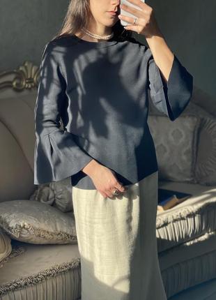 H&m брендовий пуловер худі віскоза рукава волани